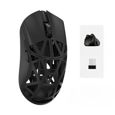 WLMouse Beast x M Pro 초경량 게이밍 마우스 8K 마그네슘 PAW3950HS, 블랙 OMRON(Solid Sides)