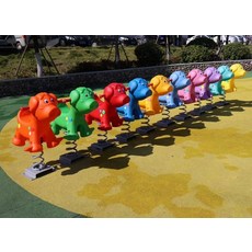 놀이터 스프링 목마 공원 동물 흔들말 시소 야외 흔들의자, 1개, 신형 돼지