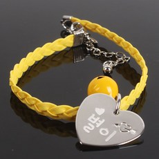 왈가독 강아지 고양이 무료각인 방울 인식표 이름표 목걸이형, 옐로우, 1개