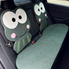 자동차시트 교체 카시트소품 의자 카시트교체 싼타페 새차선물 전기시트 뒷자석시트커버 대형 겨울용 통풍 메쉬, 1개, 뒷좌석 3종 개구리 그린