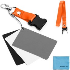 세드렘 그레이 카드 화이트 밸런스 3 in 1 디지털 컬러 보정 세트 비디오 DSLR 및 마이크로파이버 클리닝 천 필름용 18 노출 사진, 3 in 1 Grey Card