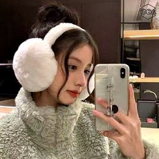 귀돌이 남여공용 헤드폰형 방한 귀마개 털귀마개 보온 귀덮개, 블랙