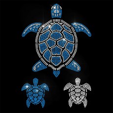 1세트 핫픽스모티브 옷리폼 스톤 큐빅 부자재 의류DIY - 바다거북 210x297mm, 혼합 색, 1개