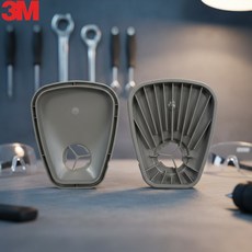 쓰리엠 3200 반면형 면체 방독면마스크, 1개, 그레이
