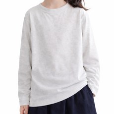 아이크레용 아동용 루즈핏 면 워싱 무지 긴팔 티셔츠