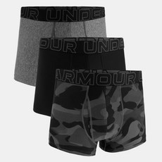 [백화점 정품] 언더아머 Under Armour 1387419-001 블랙 남성 UA 퍼포먼스 Tech 프린티드 3인치 Boxerjock® 팬티 속옷 3개입