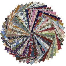 50PCS 10인치 x 100% 프리컷 면직물 사각형 원단 재봉 퀼트 포터홀더 DIY 및 퀼팅 초보자용 번들