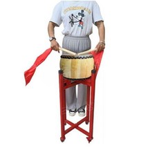 난타북 타악기 14-18인치 전통 사물놀이 공연 성인용 소가죽 난타 북 스탠드, 10인치 소가죽+스틱+받침대, 1개