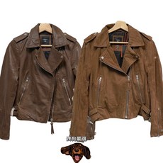 Superdry 女款 騎士皮衣 復古風格 修身短版, 復古棕,S, 1個