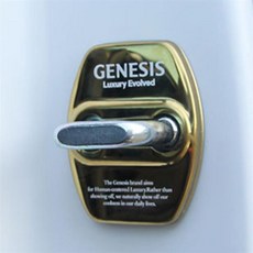 [모터스파이] 현대 호환 제네시스 GV70 도어스트라이커 크롬 커버 몰딩 용품, 골드