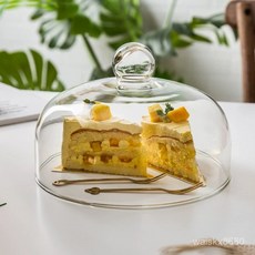 케이크 뚜껑 유리돔 접시 보관함 플레이팅 과일 디저트 케익 덮개 06.직경 23cm 커버 1개, 8cm 직경 덮개 × 기본 색상 × 1개