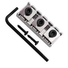 AYUBOUSA 플로드 로즈 스타일 트레몰로 브릿지용 일렉트릭 기타 스트링 잠금 너트 장착 나사 및 렌치 포함 (실버) 149447