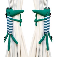 동물타이 커튼 타이백 캐릭터 타이 커튼끈 아이방 꾸미기 커튼장식, 녹색악어, 1개