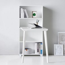 공간철학 발레타 H형 책상 겸 테이블 초등 중 고등 학생 1인용 미니 화이트 책장 책상 세트 600, 화이트(책장형책상세트)