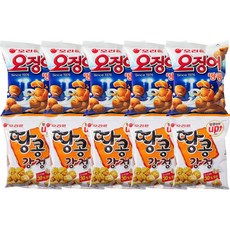 오리온 오징어 땅콩 85g 5개 + 땅콩강정 80g 5개 대용량 과자 간식 사무실 학교, 10개