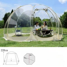 캠핑투시 위장 텐트 보이는 사계절 야생 베이지(3x3x2.2m) 6면 레귤러, 기본 사용 인원, 두꺼운 옐로우 3.6mx2.20m 포함