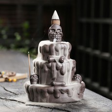 熱銷新品香爐創意蛋糕骷顱頭倒流香爐工藝品擺件, B款蛋糕骷顱頭