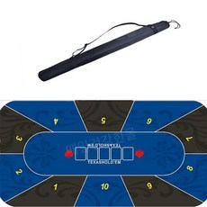 텍사스 홀덤 세트 라운드 테이블 실내 게임 판 틴박스 마작 고무 매트, D. 뉴 블루 텍사스 매트 120x60CM
