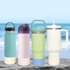 텀블러 바닥커버 1+1 / 실리콘컵홀더 스탠리 드링크백 컵타이 물병 미끄럼방지 텀꾸 꾸미기, 1세트, M/화이트