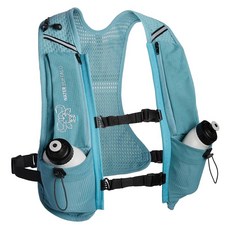 Water Buffalo Quiver 러닝 조끼 - 남성 및 여성용 이중 병이 있는 경량 하이드레이션 팩 트레일 및 마라톤 훈련에 이상적, Seaglass