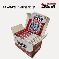 842번 쎈도리 국산 AA 프리미엄 알카라인 건전지 카드형 1BOX 4X10 40개입 / LR6