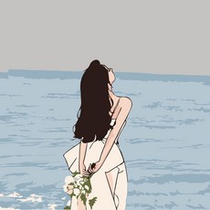 유화그리기세트 diy유화세트 2020 20x20cm 커플그림, 1세트, 아련