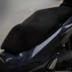 혼다 PCX 전용 여름 풀메쉬 쿨시트 3D 통풍시트 고무 밴딩고정 열차단, 1개, 블랙 1개, 블랙