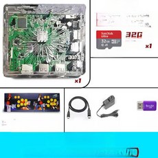 아케이드 조이스틱 2인용 게임박스 직선 콘솔 쿼드 듀얼 바탑게임기 철권, 1개, 5000 게임 콘솔 + 조이스틱 세트, 기본 색상