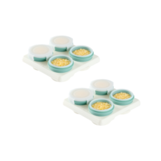 2angels矽膠副食品儲存杯 60ml 兩入組 德國LFGB認證 寶寶副食品儲存 可微波加熱, 夏葉綠, 2套