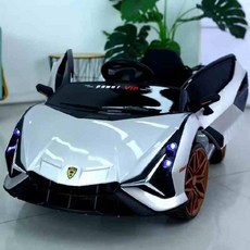 유아전동차 람보르기니 전동푸쉬카 4륜 아기자동차 사륜 전동카, 전기 구동, 페인트실버듀얼휠가죽시트