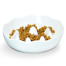 MONAGIO 寵物慢餐瓷器餐具, 白色的, 1個