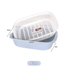 加厚瀝水兩件套洗菜盆, 加厚瀝水兩件套藍色, 1套