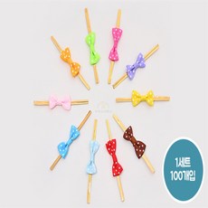 두두쇼핑몰샵 리본 빵끈 100개입 대량 포인트도트모양 도트