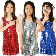 화려한 반짝이 아동 유아 민소매 원피스 재롱잔치 학예회