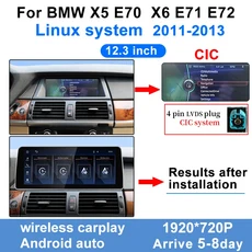 12.3 BMW X5 E70 X6 E71 CCC CIC 2007-2013 용 터치 스크린 디스플레이 무선 Carplay 안드로이드 자동차 멀, 02 12.3inch CIC