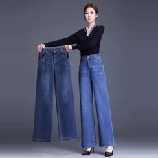 시크힐즈 여성용 레니 루즈 일자핏 데님 밴딩 팬츠 12066