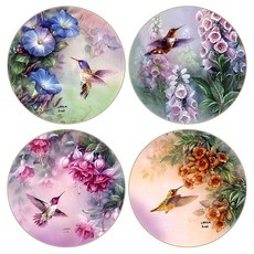CoasterStone Absorbent Coasters Hummingbird Collection 4-1/4 in (11.4 cm) Set of 4