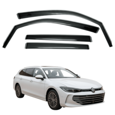 比德堡 福斯VW PASSAT B9 2023+ 崁入式晴雨窗【標準款】, 黑色, 前窗兩片