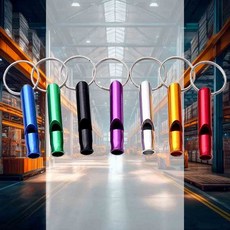 가벼운 호루라기 키링 생존용품 휘슬 등산 구조요청 호각 안전 호신용품, 골드