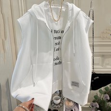 MOSAIRATION 여성 후드 집업 루즈핏 빅사이즈 포켓 디테일 캐주얼 레이어드 데일리 조끼 V01020410