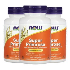 나우푸드 Super Primrose 달맞이꽃오일 1 300mg 소프트젤 60 정, 60정, 3개