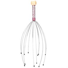 1PC 문어 머리 마사지 기계 스테인레스 스틸 새겨진 릴랙서 두뇌 클로 Scratcher 가려움증 릴리버 색상, 보라색