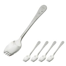 상일(곰돌이)유아용 수저포크겸용1p x(5개) 아동 스텐, 본상품선택, 1개