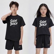슈가비치 남아 여아 공용 반팔 래쉬가드+보드숏 상하세트 BH608 수영복