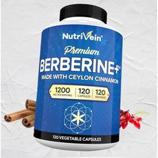 누트리빈 베르베린 HCL 1200mg 유기농 실론 시나몬 120 면역 시스템 지원 체중 관리 HCI Nutr