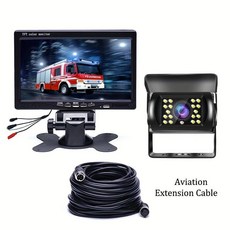 QueenDer 후방 카메라 모니터 TFT LCD 후진 트럭 버스 밴 후면보기 키트 4 핀, 검정색