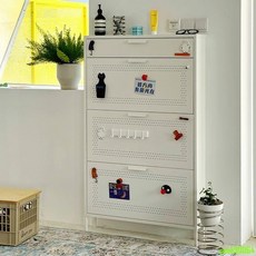 精美超薄鞋架 鋼制大容量鞋柜 家用門口玄關柜 15cm 簡約翻斗多層收納鞋架, 白色寬710mm（一層可放2-3雙）