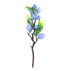 부활절 장식 달걀 나무 인공 가지 페인팅 새 알 녹색 잎 시뮬레이션 꽃다발 장식, Purple, 07 for Purple