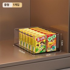 투명 아크릴 플라스틱 정리함 데스크탑 수납박스 장난감 간식 정리용 다용도 활용, 1개, [중형 1개] 두꺼운 투명 손잡이 포함