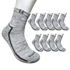 힘쏘 남성용 등산 스포츠 작업양말 에어쿨링, 10개, 보카시